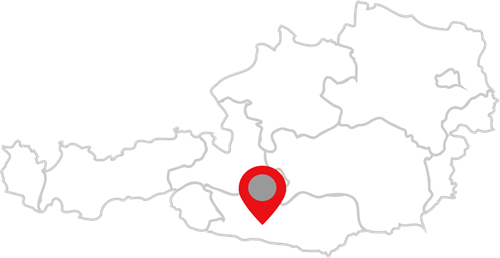 Österreichkarte mit Marker für Kleblach-Lind